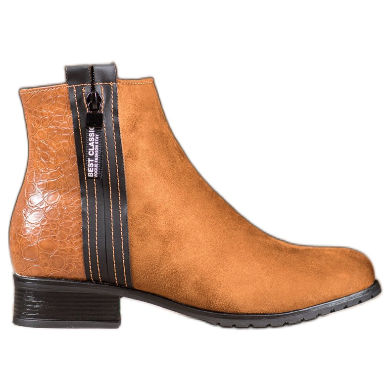 Erynn Bottes avec fermeture éclair décorative brun