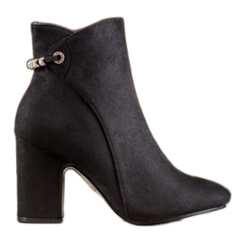 SHELOVET Bottes Avec Cubic Zirconia le noir