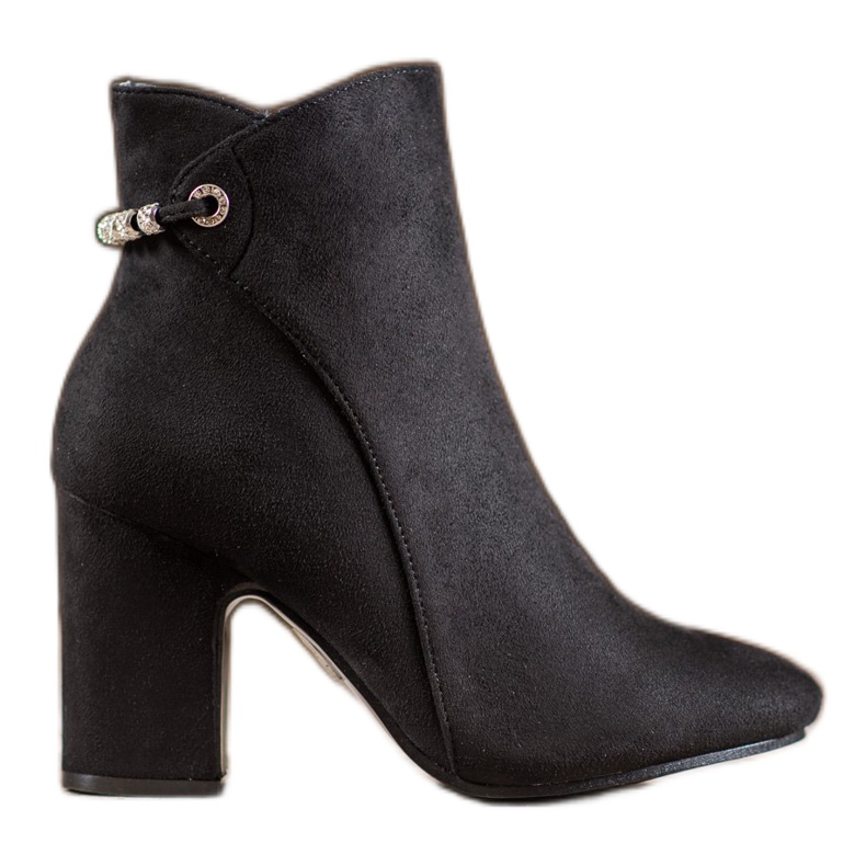 SHELOVET Bottes Avec Cubic Zirconia le noir