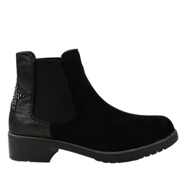 Bottines plates en daim noir avec une étoile SHN2221 le noir