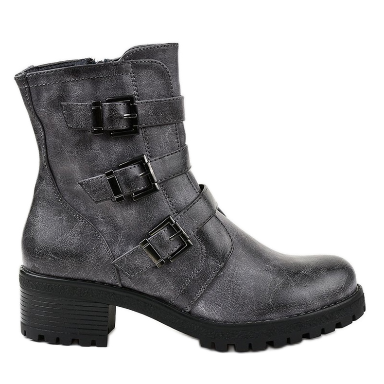 Bottes hautes isolantes bleu marine décorées 2012 gris