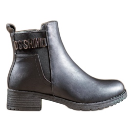 Super Me Bottes à la mode en cuir écologique le noir Super Me Bottes à la mode en cuir écologique le noir