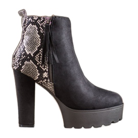 Weide Bottes plateforme à imprimé serpent le noir