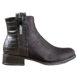 Erynn Bottes avec fermeture éclair décorative le noir