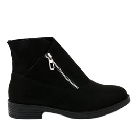 Bottines plates noires, bottines Chelsea isolées 20195-2 le noir