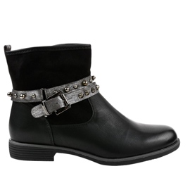 Bottes isolées plates noires 1049-PA