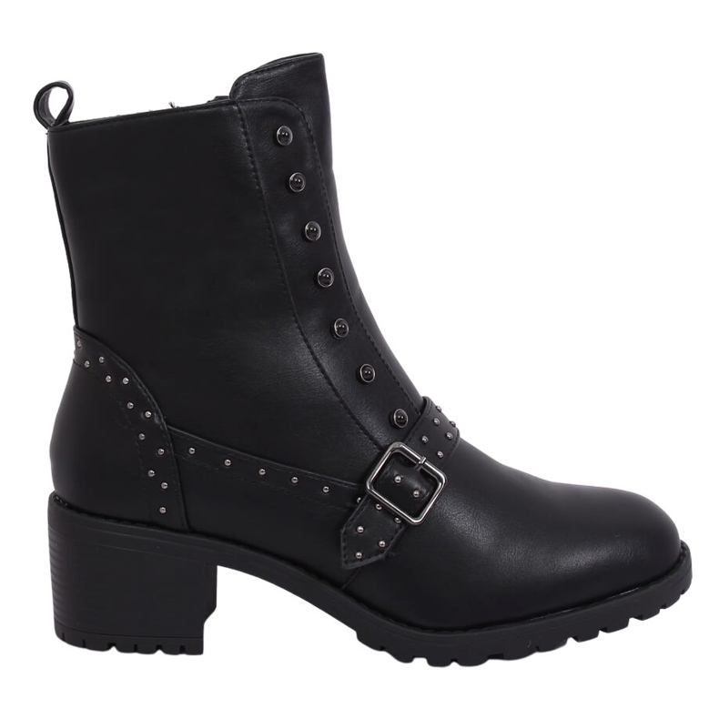 Bottines noires à talons larges noir 1003-1 Noir le noir