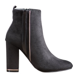 Erynn Bottines en daim avec ceinture décorative noir