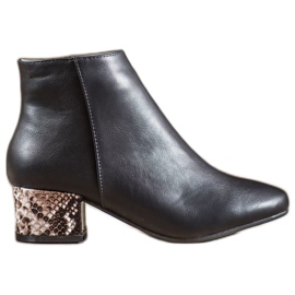 Weide Bottes élégantes à imprimé serpent noir multicolore