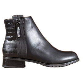 Erynn Bottes avec fermeture éclair décorative le noir