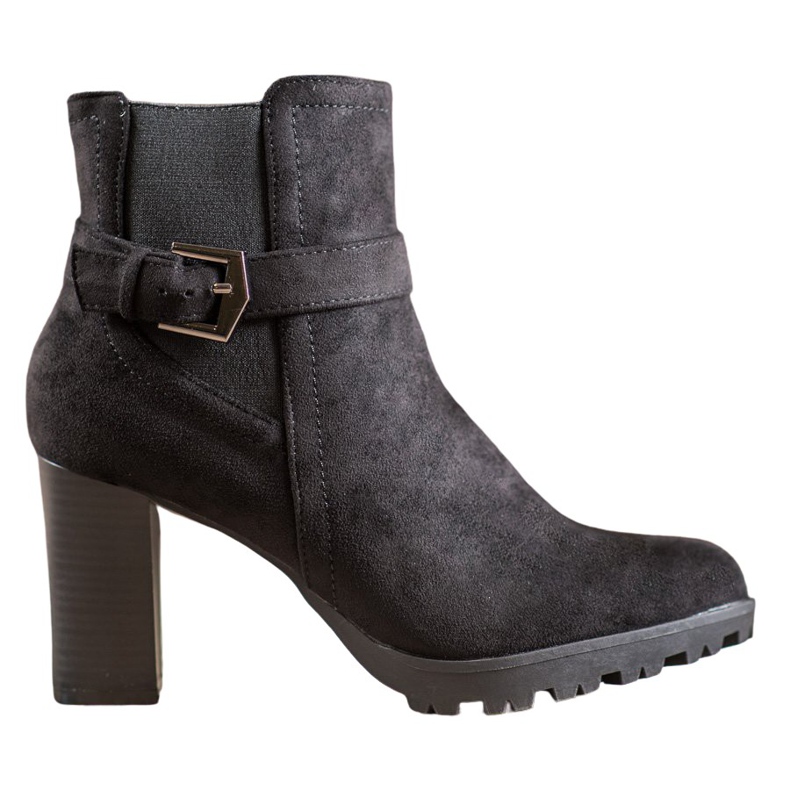 SHELOVET Bottines en daim sur la plate-forme le noir