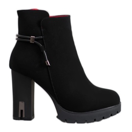 SHELOVET Bottines en textile sur la plate-forme noir
