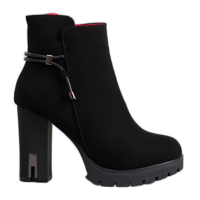 SHELOVET Bottines en textile sur la plate-forme le noir SHELOVET Bottines en textile sur la plate-forme le noir