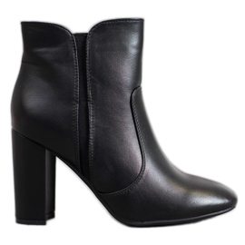 Super Mode Bottines en cuir écologique noir le noir