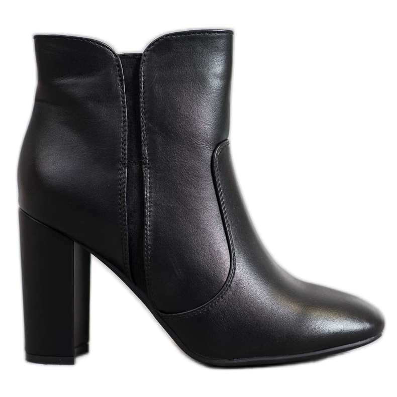 Super Mode Bottines en cuir écologique noir le noir