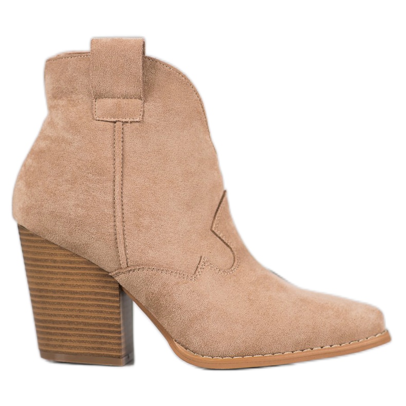 Bella Paris Bottes de cowboy en daim sur le pilier beige