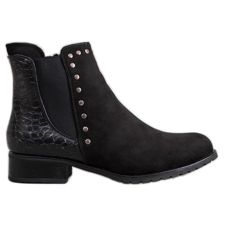 SHELOVET Bottes noires à la mode le noir