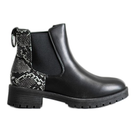 Erino Bottines Chelsea hautes imprimé serpent le noir