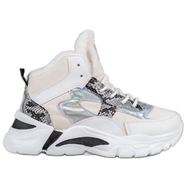 Bella Paris Baskets à effet holo blanc multicolore