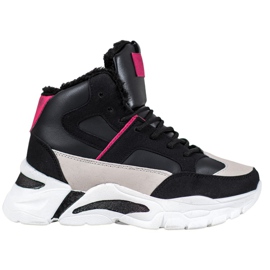 Bella Paris Baskets Avec Fourrure noir multicolore