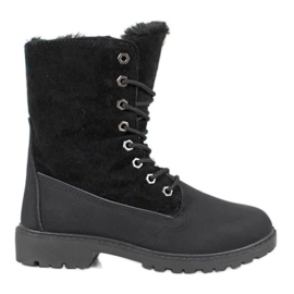 SHELOVET Trappeurs noirs avec fourrure