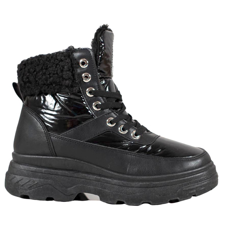 Bella Paris Baskets Avec Peau De Mouton le noir