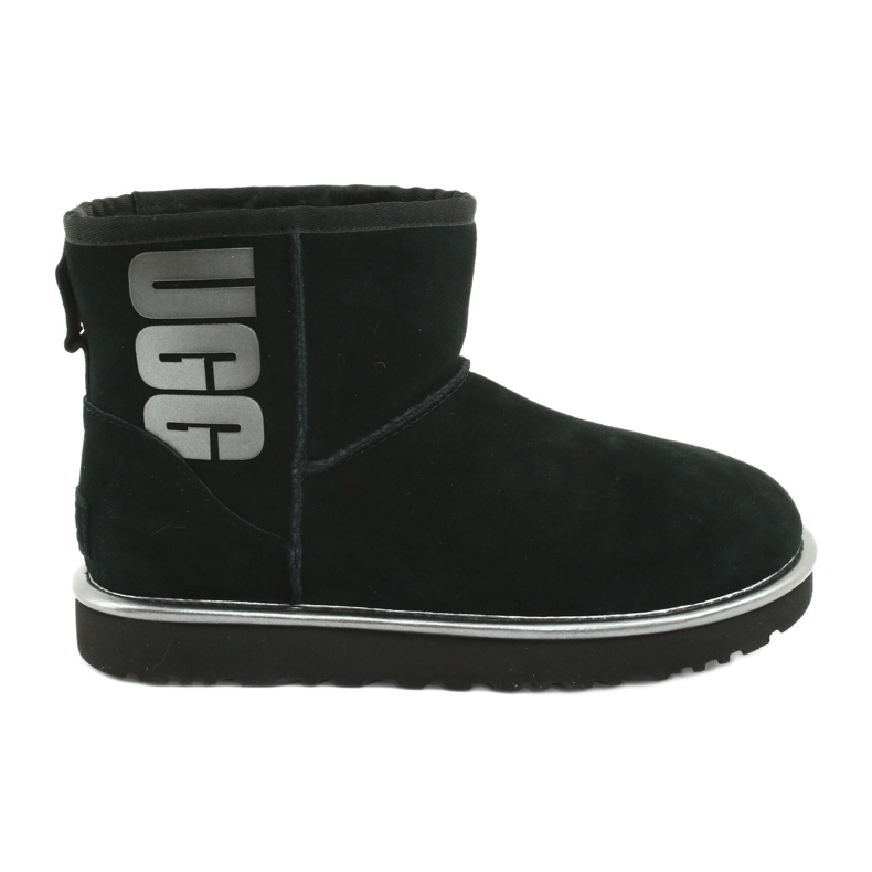 Ugg Classic Mini Ugg Rubber Logo W 1110087-BMT Chaussures le noir gris