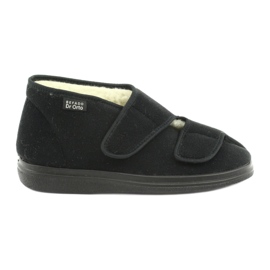 Dr.Orto Befado chaussons chauds pour hommes avec Velcro, pu 986M011, noir