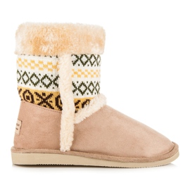 Badoxx Bottes de neige à motif ethnique brun