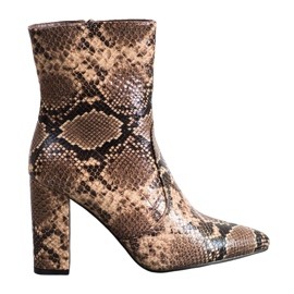 Seastar Botte à imprimé serpent brun multicolore