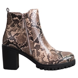 Seastar Bottes plateforme à imprimé serpent brun multicolore