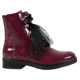 SHELOVET Ouvriers en cuir écologique laqué rouge