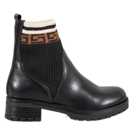 Gogo Bottines à enfiler en cuir écologique noir