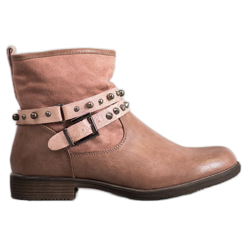 SHELOVET Bottines Roses Avec Strass