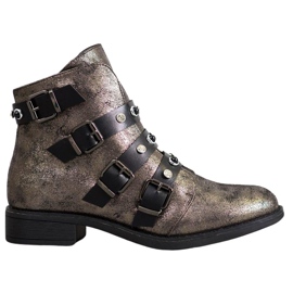 Forever Folie Bottines stylées à jets brun jaune