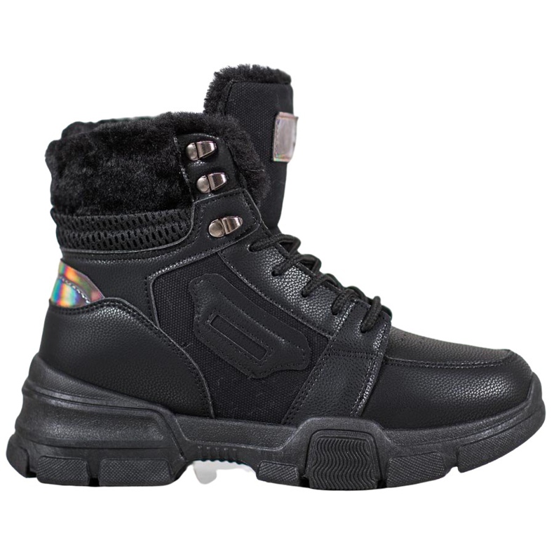 SHELOVET Chaussons De Sport Avec Effet Holo le noir