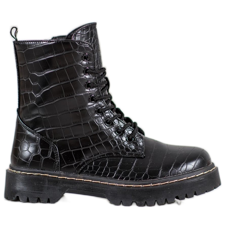 SHELOVET Travailleurs à la mode avec du cuir écologique le noir SHELOVET Travailleurs à la mode avec du cuir écologique le noir