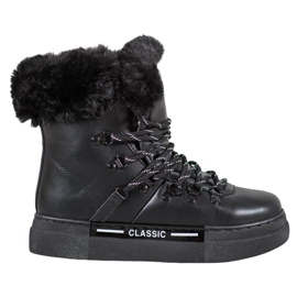 Bella Paris Bottes de neige noires classiques
