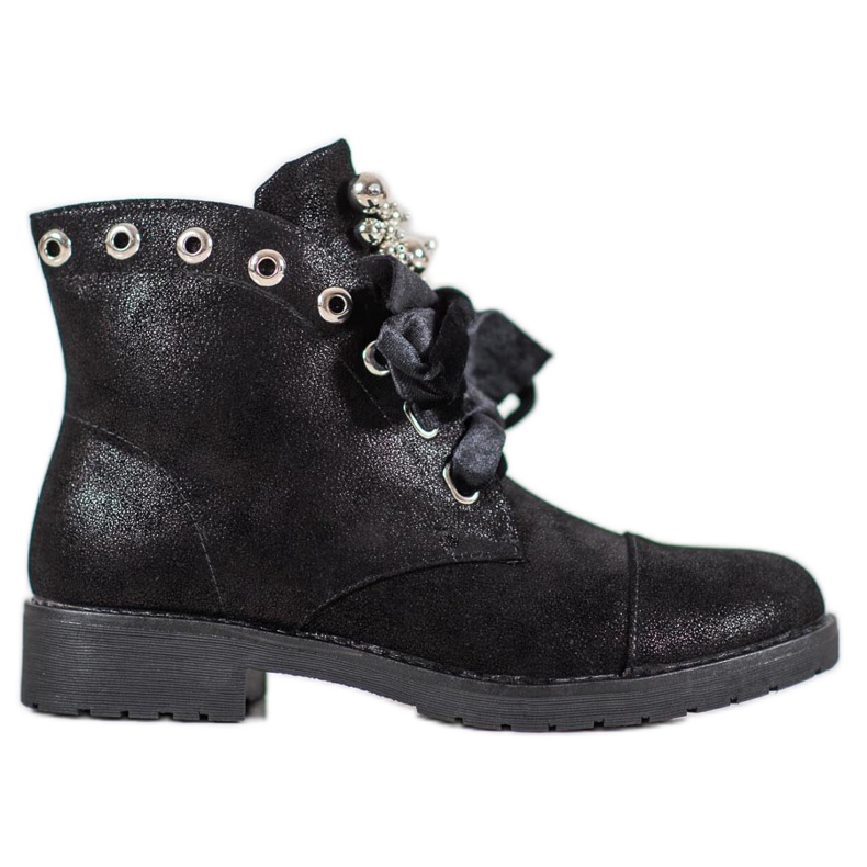 Bella Paris Bottes avec un nœud décoratif le noir Bella Paris Bottes avec un nœud décoratif le noir