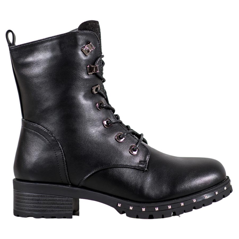 J. Star Travailleurs lacés avec des cristaux le noir J. Star Travailleurs lacés avec des cristaux le noir