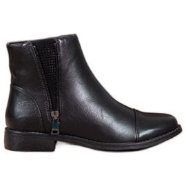 J. Star Bottes élégantes avec des cristaux noir