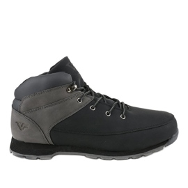 Bottes de randonnée isolées noires pour hommes T-1918 gris