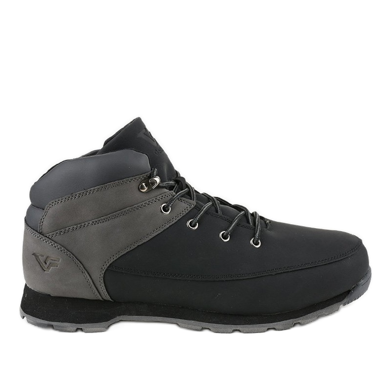 Bottes de randonnée isolées noires pour hommes T-1918 le noir gris