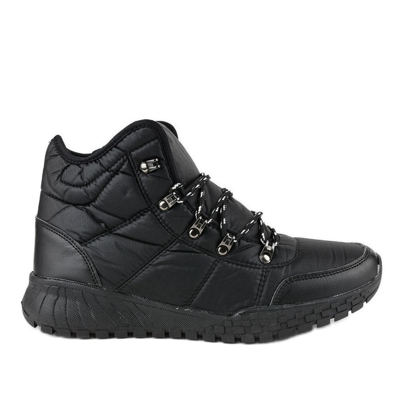 Bottes à lacets isolées noires F118-1 le noir