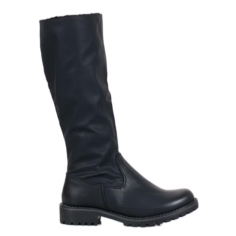 SHELOVET Bottes Avec Peau De Mouton le noir