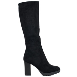 SHELOVET Bottes en daim noir