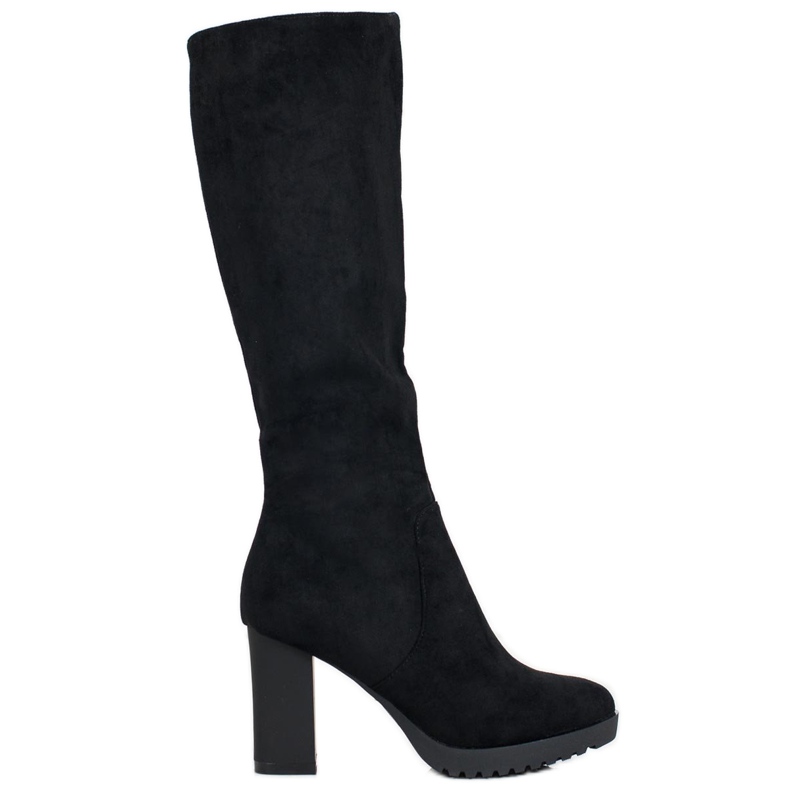 SHELOVET Bottes en daim le noir