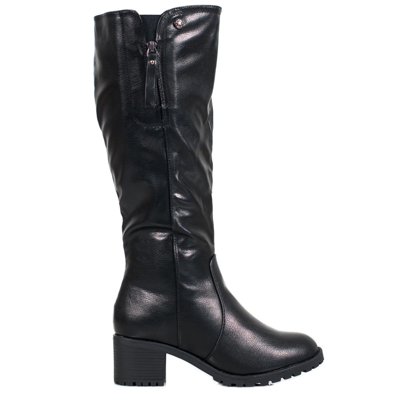 SHELOVET Bottes noires sur un poteau le noir