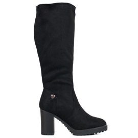 SHELOVET Bottes à plateforme en daim le noir