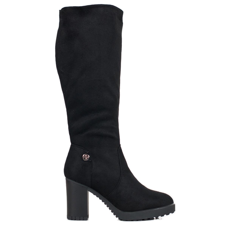 SHELOVET Bottes à plateforme en daim le noir